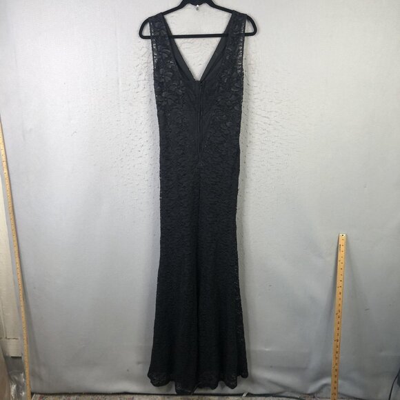 La Scala Dress Womens Large Lace Maxi Evening Gown Beaded Formal Babydoll Y2K - Picture 2 of 13